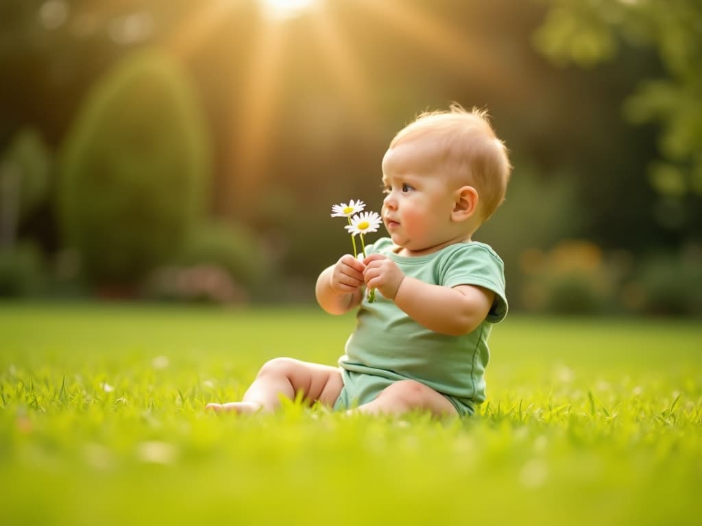 Baby with flower